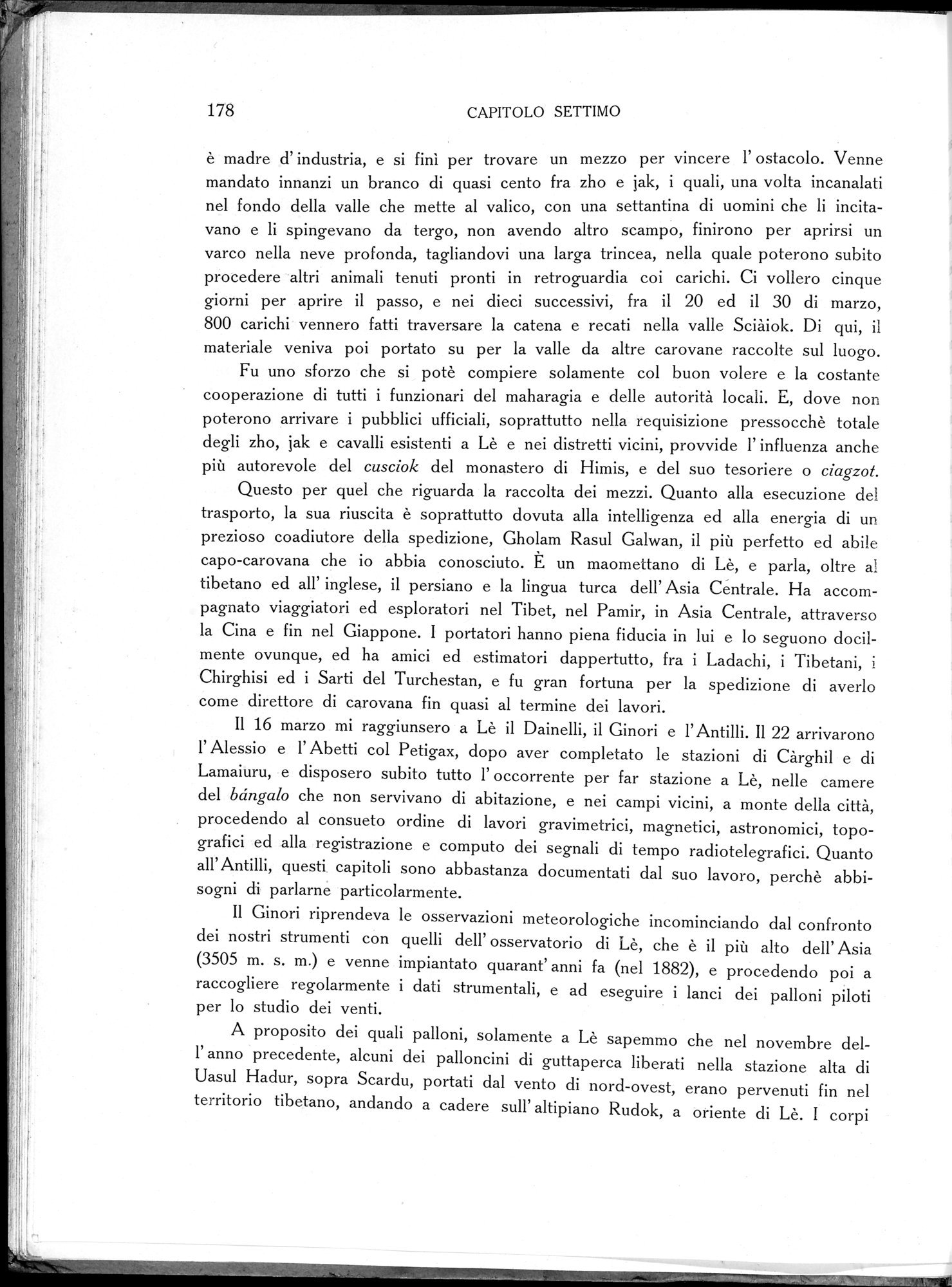 Storia della Spedizione Scientifica Italiana nel Himàlaia, Caracorùm e Turchestàn Cinese(1913-1914) : vol.1 / 220 ページ（白黒高解像度画像）