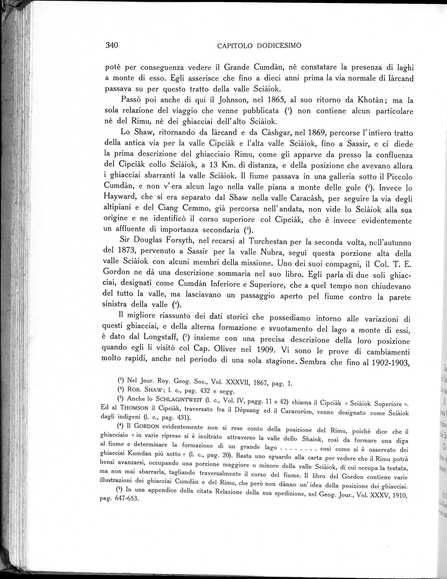 Storia della Spedizione Scientifica Italiana nel Himàlaia, Caracorùm e Turchestàn Cinese(1913-1914) : vol.1 / Page 394 (Grayscale High Resolution Image)