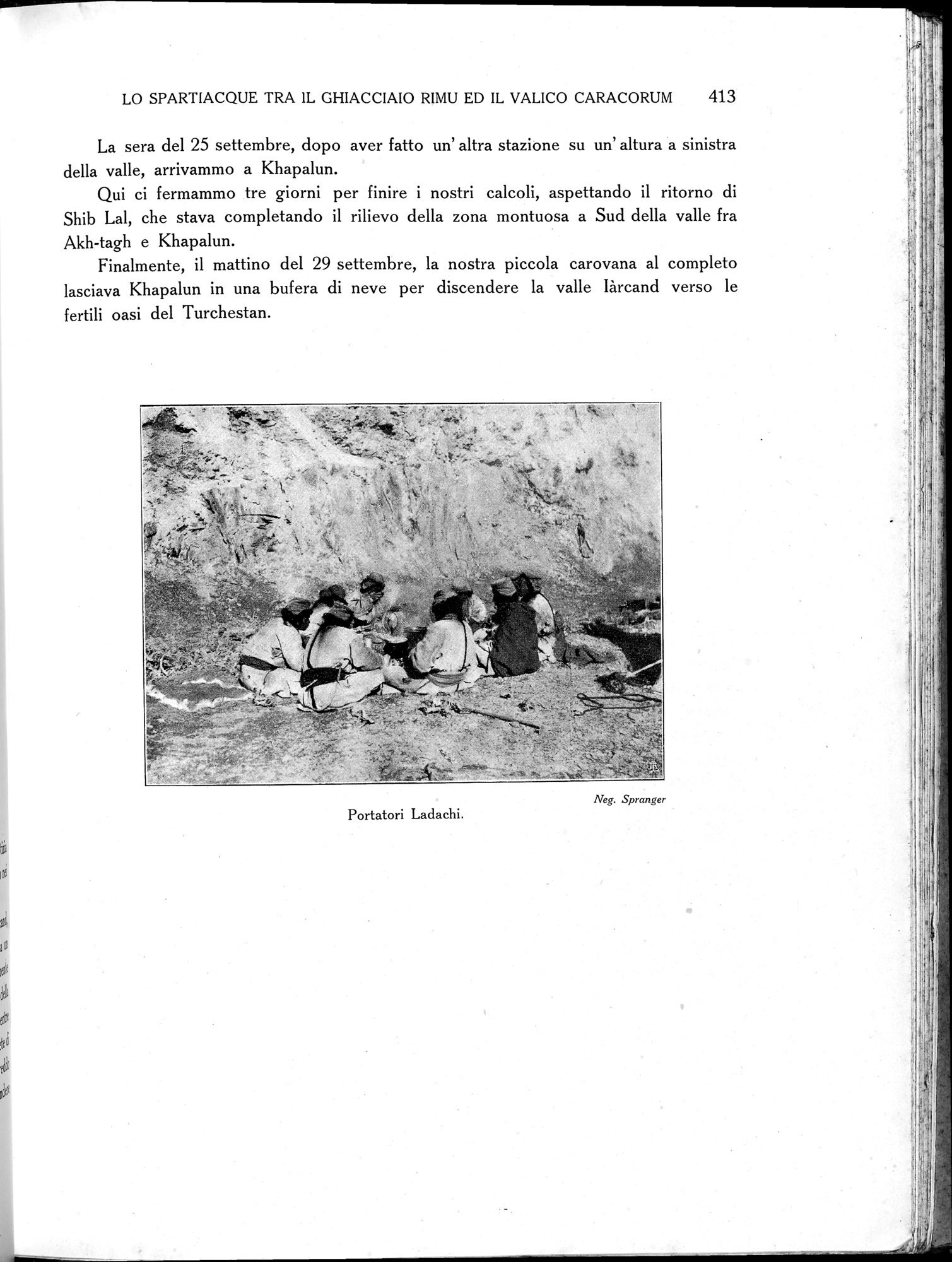 Storia della Spedizione Scientifica Italiana nel Himàlaia, Caracorùm e Turchestàn Cinese(1913-1914) : vol.1 / 489 ページ（白黒高解像度画像）