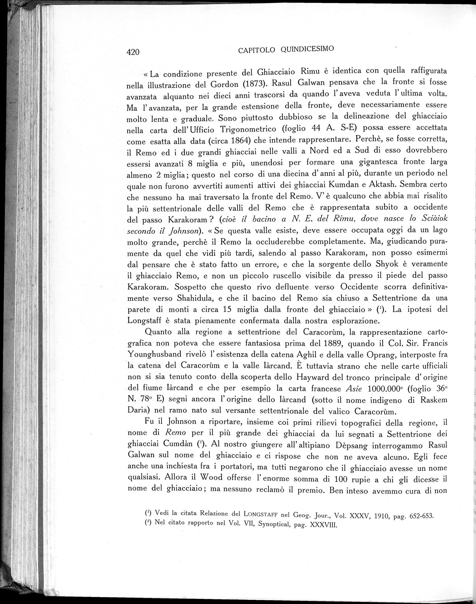 Storia della Spedizione Scientifica Italiana nel Himàlaia, Caracorùm e Turchestàn Cinese(1913-1914) : vol.1 / Page 500 (Grayscale High Resolution Image)