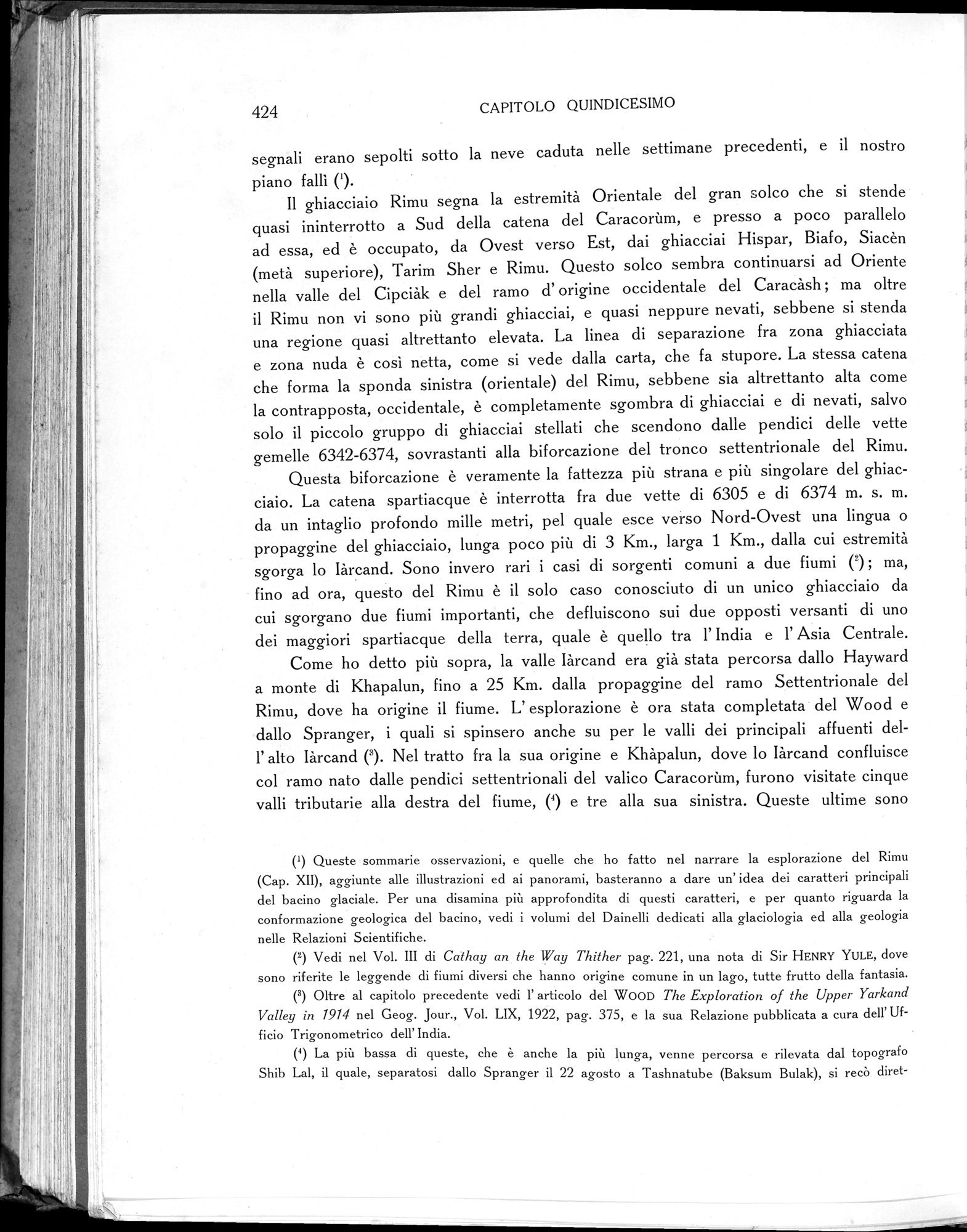Storia della Spedizione Scientifica Italiana nel Himàlaia, Caracorùm e Turchestàn Cinese(1913-1914) : vol.1 / Page 504 (Grayscale High Resolution Image)