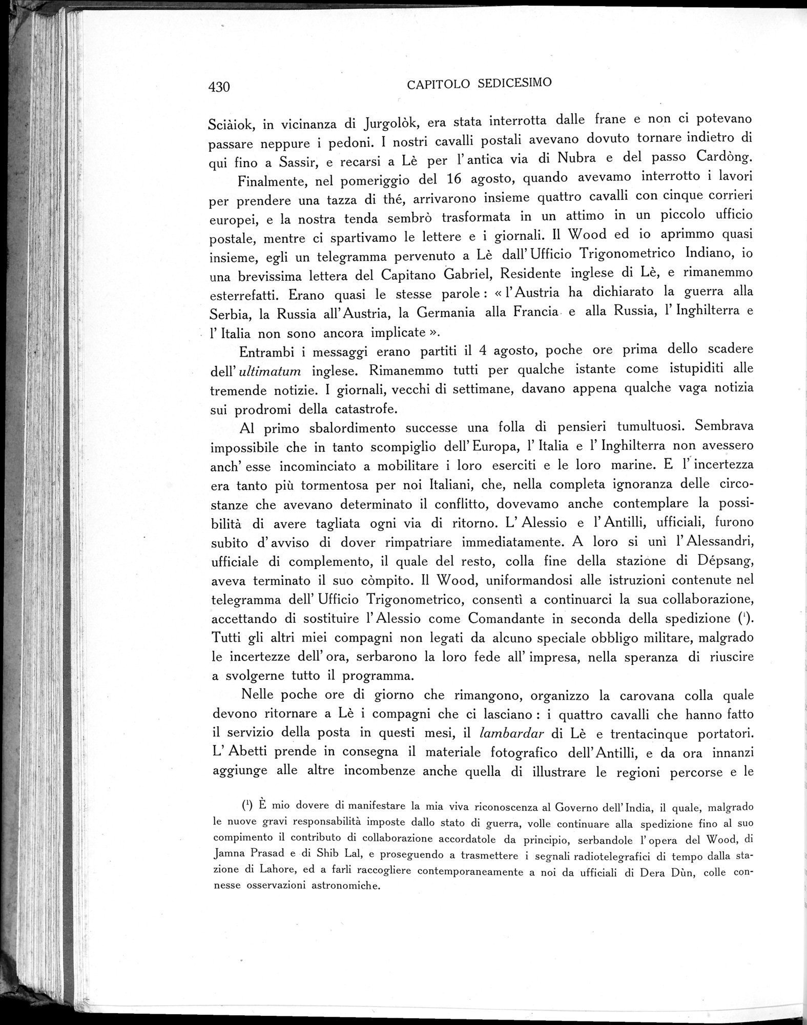 Storia della Spedizione Scientifica Italiana nel Himàlaia, Caracorùm e Turchestàn Cinese(1913-1914) : vol.1 / Page 510 (Grayscale High Resolution Image)