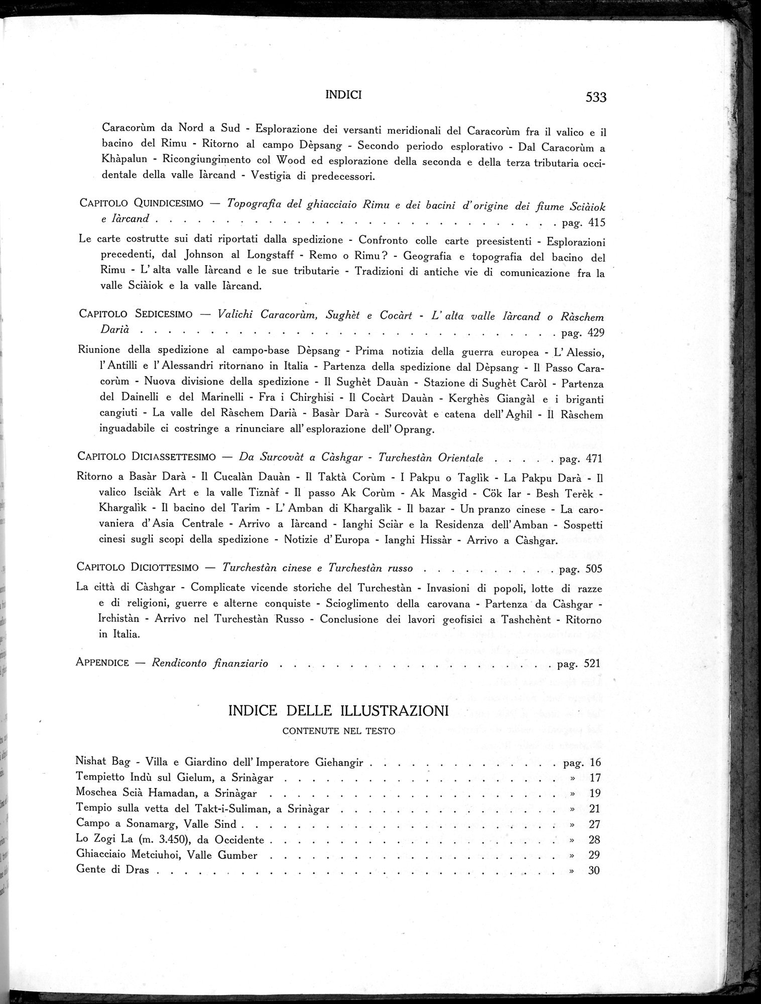 Storia della Spedizione Scientifica Italiana nel Himàlaia, Caracorùm e Turchestàn Cinese(1913-1914) : vol.1 / Page 625 (Grayscale High Resolution Image)