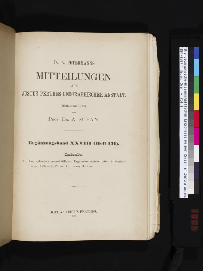 Die Geographische-Wissenschaftlichen Ergebnisse meiner Reisen in Zentralasien, 1894-1897 : vol.1 / 5 ページ（カラー画像）
