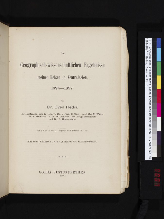 Die Geographische-Wissenschaftlichen Ergebnisse meiner Reisen in Zentralasien, 1894-1897 : vol.1 / Page 7 (Color Image)