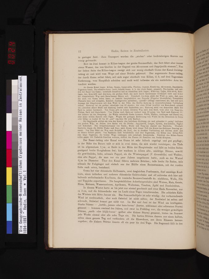 Die Geographische-Wissenschaftlichen Ergebnisse meiner Reisen in Zentralasien, 1894-1897 : vol.1 / 24 ページ（カラー画像）