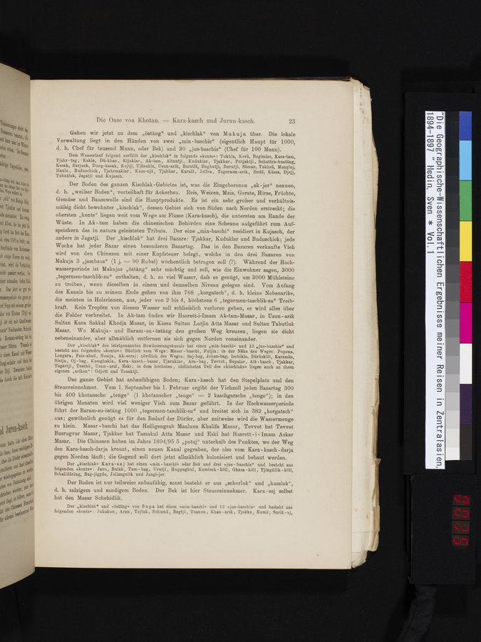 Die Geographische-Wissenschaftlichen Ergebnisse meiner Reisen in Zentralasien, 1894-1897 : vol.1 / 35 ページ（カラー画像）