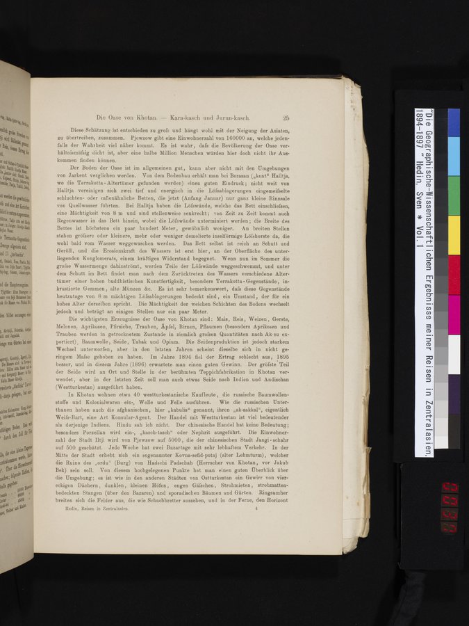 Die Geographische-Wissenschaftlichen Ergebnisse meiner Reisen in Zentralasien, 1894-1897 : vol.1 / Page 37 (Color Image)