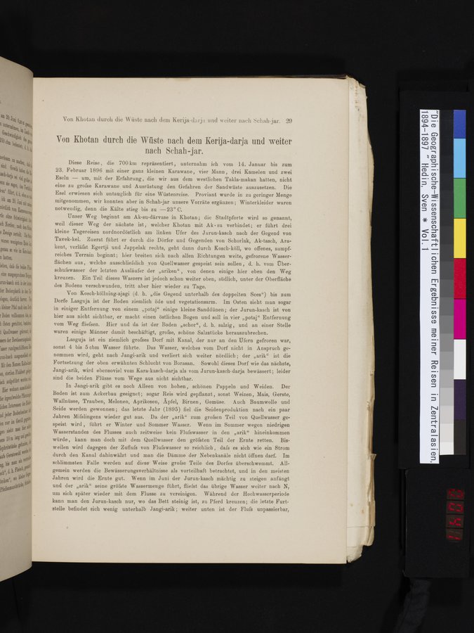 Die Geographische-Wissenschaftlichen Ergebnisse meiner Reisen in Zentralasien, 1894-1897 : vol.1 / Page 41 (Color Image)