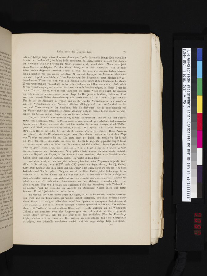Die Geographische-Wissenschaftlichen Ergebnisse meiner Reisen in Zentralasien, 1894-1897 : vol.1 / 87 ページ（カラー画像）