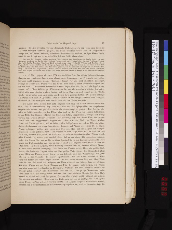 Die Geographische-Wissenschaftlichen Ergebnisse meiner Reisen in Zentralasien, 1894-1897 : vol.1 / Page 89 (Color Image)