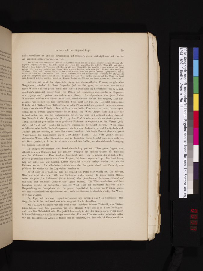 Die Geographische-Wissenschaftlichen Ergebnisse meiner Reisen in Zentralasien, 1894-1897 : vol.1 / 91 ページ（カラー画像）