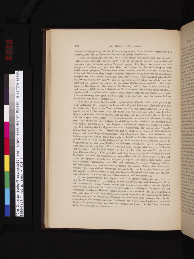 Die Geographische-Wissenschaftlichen Ergebnisse meiner Reisen in Zentralasien, 1894-1897 : vol.1 / 150 ページ（カラー画像）