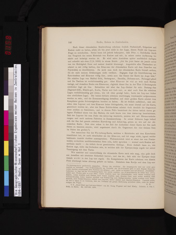 Die Geographische-Wissenschaftlichen Ergebnisse meiner Reisen in Zentralasien, 1894-1897 : vol.1 / 158 ページ（カラー画像）