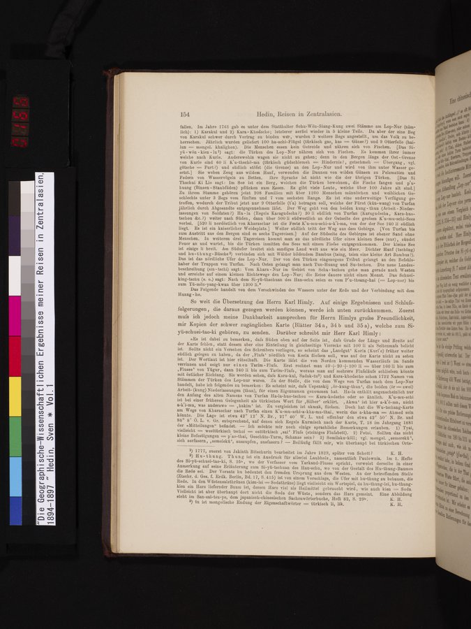 Die Geographische-Wissenschaftlichen Ergebnisse meiner Reisen in Zentralasien, 1894-1897 : vol.1 / 166 ページ（カラー画像）