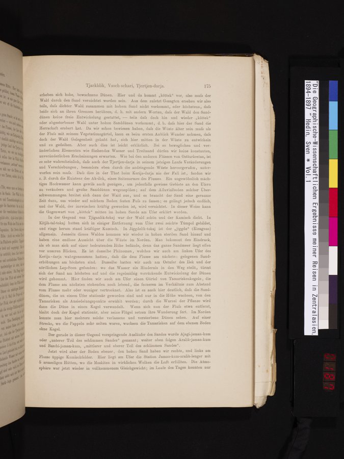 Die Geographische-Wissenschaftlichen Ergebnisse meiner Reisen in Zentralasien, 1894-1897 : vol.1 / 187 ページ（カラー画像）