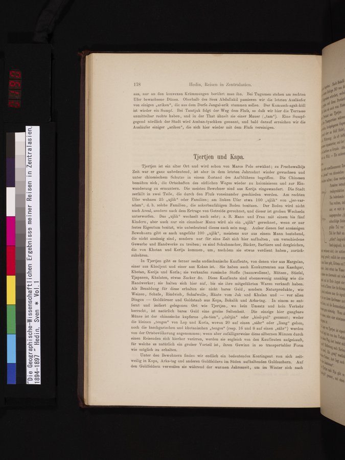 Die Geographische-Wissenschaftlichen Ergebnisse meiner Reisen in Zentralasien, 1894-1897 : vol.1 / 190 ページ（カラー画像）