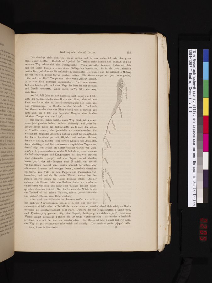 Die Geographische-Wissenschaftlichen Ergebnisse meiner Reisen in Zentralasien, 1894-1897 : vol.1 / Page 205 (Color Image)