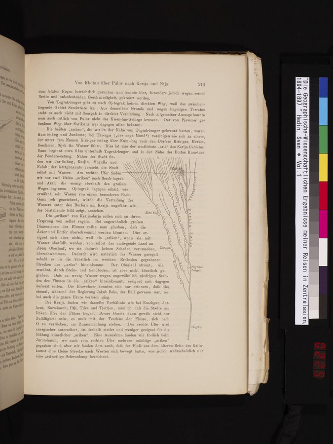Die Geographische-Wissenschaftlichen Ergebnisse meiner Reisen in Zentralasien, 1894-1897 : vol.1 / 225 ページ（カラー画像）