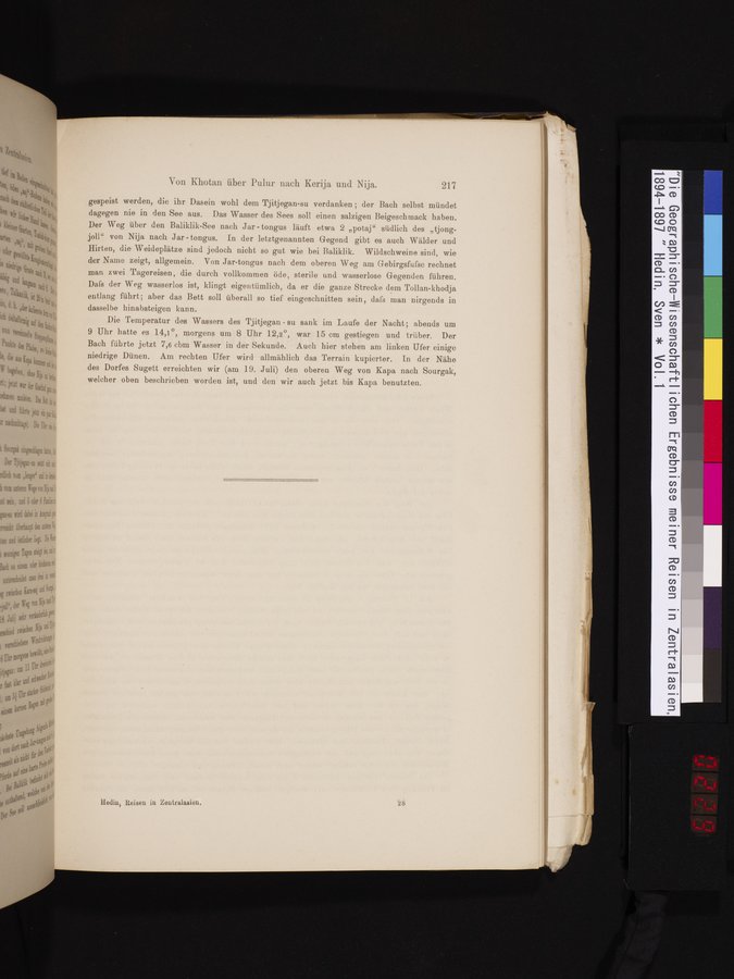 Die Geographische-Wissenschaftlichen Ergebnisse meiner Reisen in Zentralasien, 1894-1897 : vol.1 / 229 ページ（カラー画像）