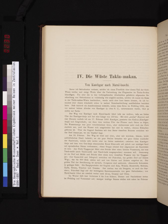 Die Geographische-Wissenschaftlichen Ergebnisse meiner Reisen in Zentralasien, 1894-1897 : vol.1 / 230 ページ（カラー画像）