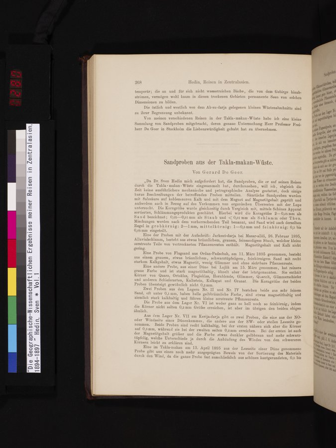 Die Geographische-Wissenschaftlichen Ergebnisse meiner Reisen in Zentralasien, 1894-1897 : vol.1 / Page 280 (Color Image)