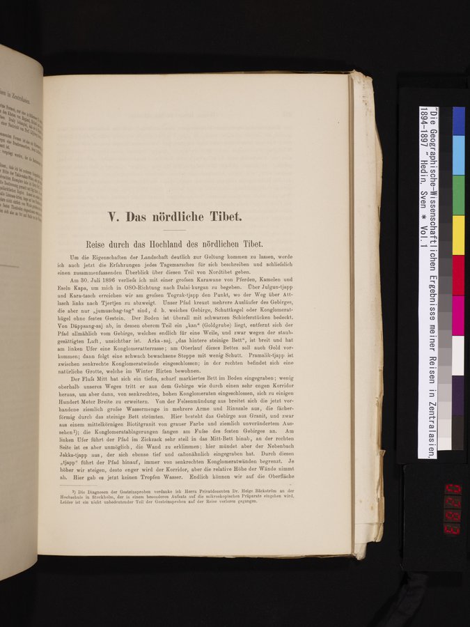 Die Geographische-Wissenschaftlichen Ergebnisse meiner Reisen in Zentralasien, 1894-1897 : vol.1 / 283 ページ（カラー画像）
