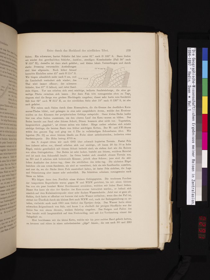 Die Geographische-Wissenschaftlichen Ergebnisse meiner Reisen in Zentralasien, 1894-1897 : vol.1 / 291 ページ（カラー画像）