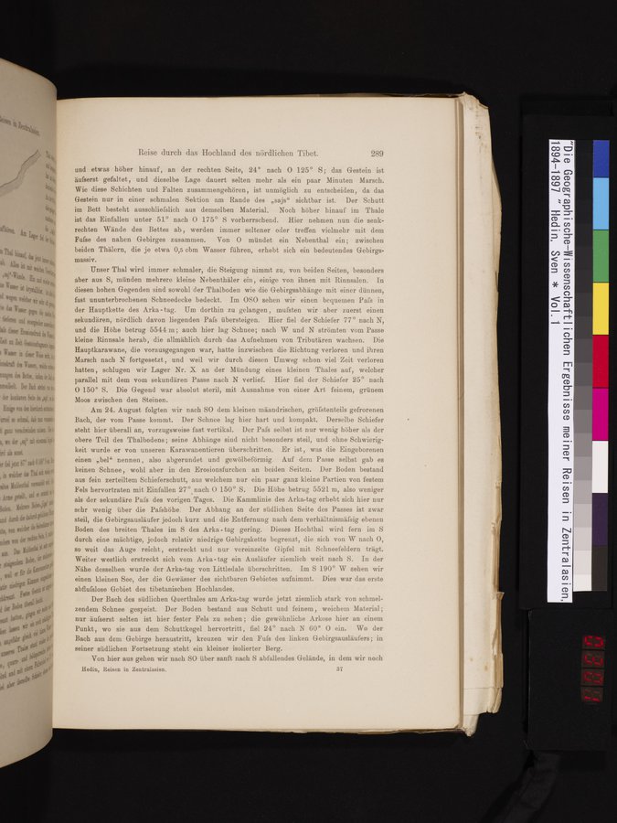 Die Geographische-Wissenschaftlichen Ergebnisse meiner Reisen in Zentralasien, 1894-1897 : vol.1 / 301 ページ（カラー画像）