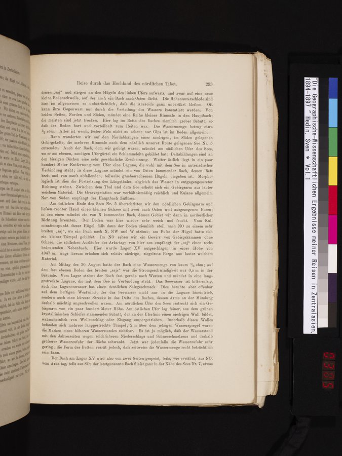 Die Geographische-Wissenschaftlichen Ergebnisse meiner Reisen in Zentralasien, 1894-1897 : vol.1 / 305 ページ（カラー画像）