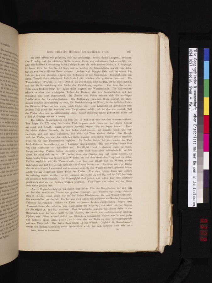 Die Geographische-Wissenschaftlichen Ergebnisse meiner Reisen in Zentralasien, 1894-1897 : vol.1 / 309 ページ（カラー画像）