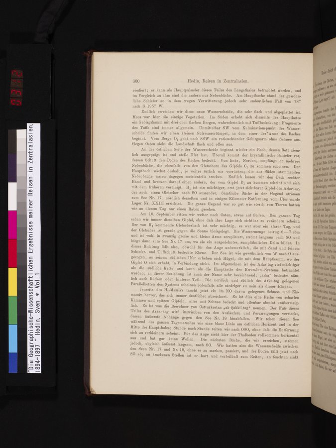 Die Geographische-Wissenschaftlichen Ergebnisse meiner Reisen in Zentralasien, 1894-1897 : vol.1 / 312 ページ（カラー画像）