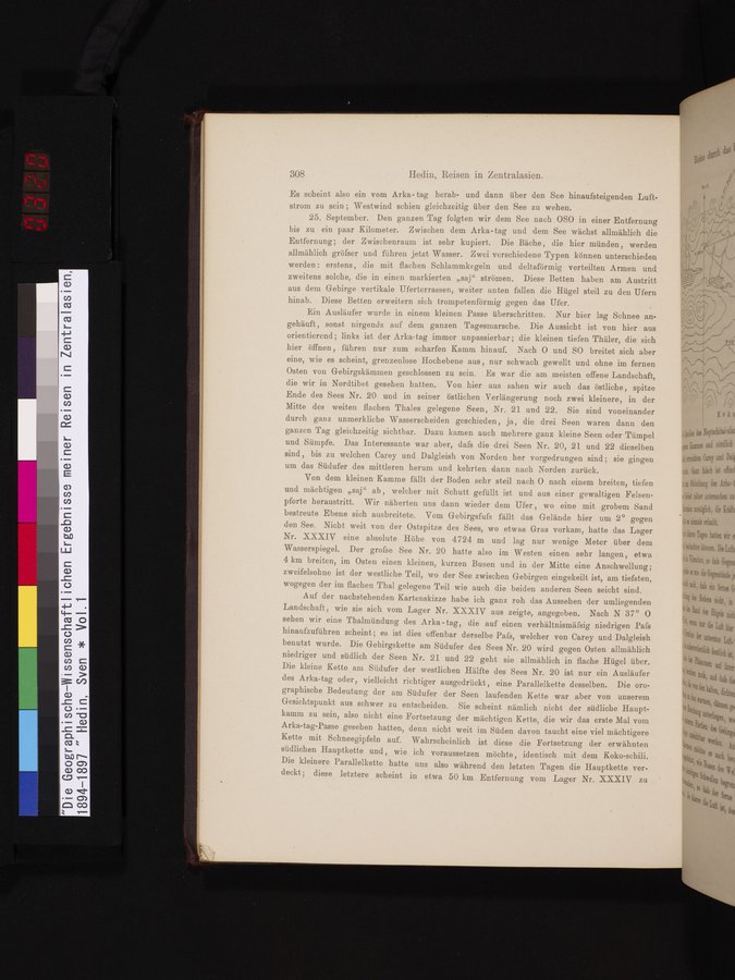 Die Geographische-Wissenschaftlichen Ergebnisse meiner Reisen in Zentralasien, 1894-1897 : vol.1 / Page 320 (Color Image)