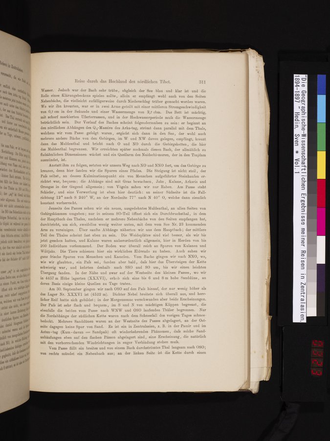 Die Geographische-Wissenschaftlichen Ergebnisse meiner Reisen in Zentralasien, 1894-1897 : vol.1 / 323 ページ（カラー画像）