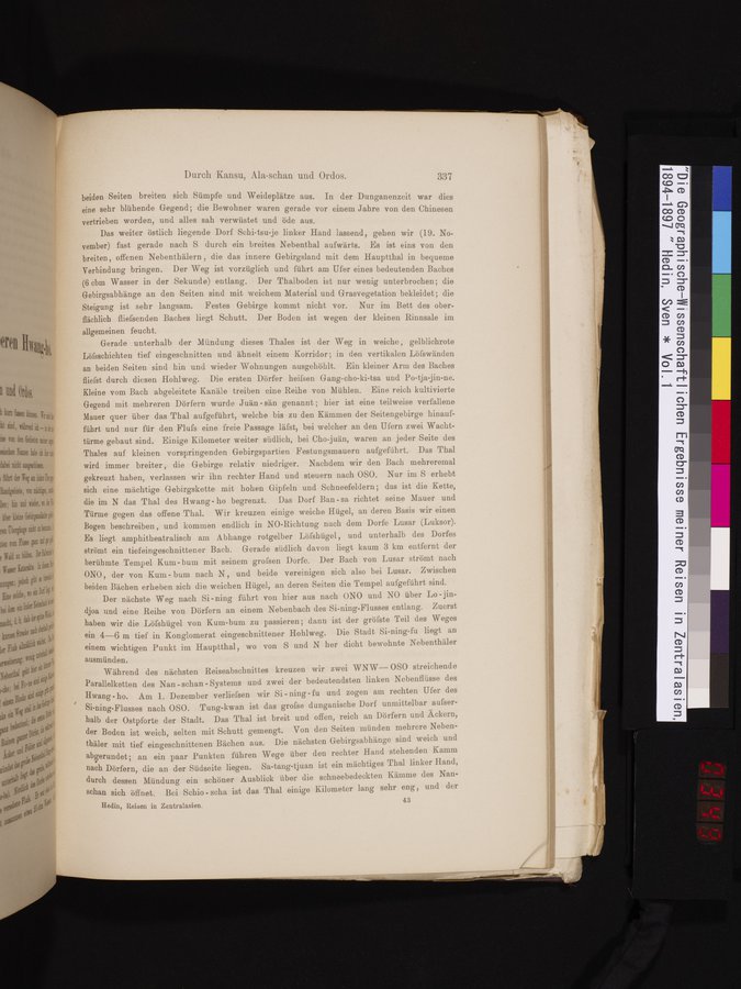 Die Geographische-Wissenschaftlichen Ergebnisse meiner Reisen in Zentralasien, 1894-1897 : vol.1 / 349 ページ（カラー画像）