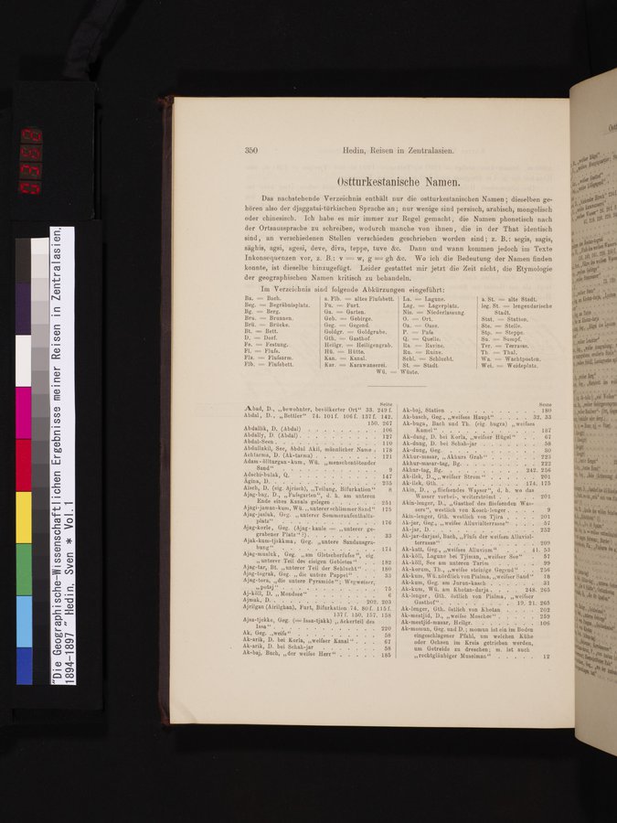 Die Geographische-Wissenschaftlichen Ergebnisse meiner Reisen in Zentralasien, 1894-1897 : vol.1 / 362 ページ（カラー画像）