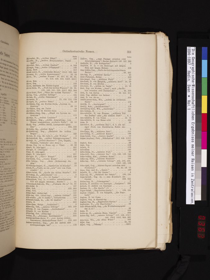Die Geographische-Wissenschaftlichen Ergebnisse meiner Reisen in Zentralasien, 1894-1897 : vol.1 / Page 363 (Color Image)