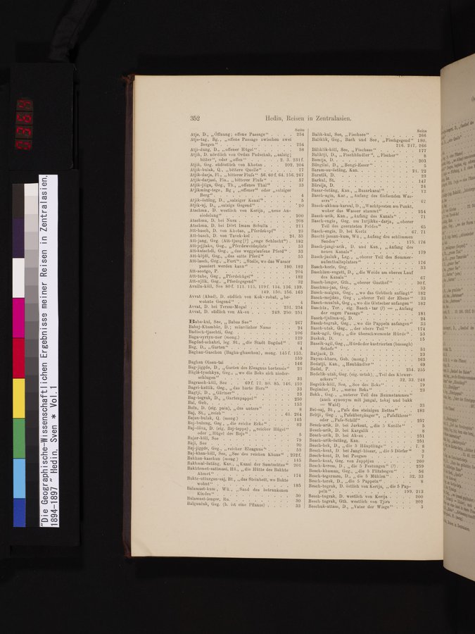 Die Geographische-Wissenschaftlichen Ergebnisse meiner Reisen in Zentralasien, 1894-1897 : vol.1 / Page 364 (Color Image)