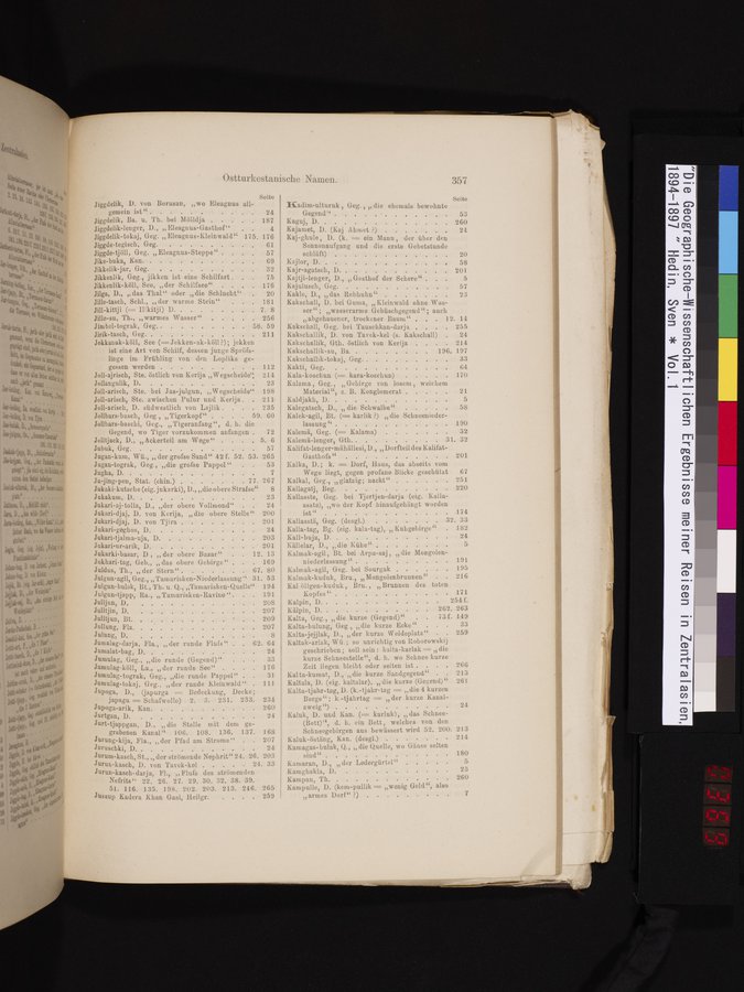 Die Geographische-Wissenschaftlichen Ergebnisse meiner Reisen in Zentralasien, 1894-1897 : vol.1 / 369 ページ（カラー画像）