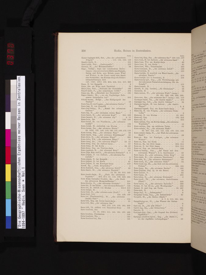 Die Geographische-Wissenschaftlichen Ergebnisse meiner Reisen in Zentralasien, 1894-1897 : vol.1 / 370 ページ（カラー画像）