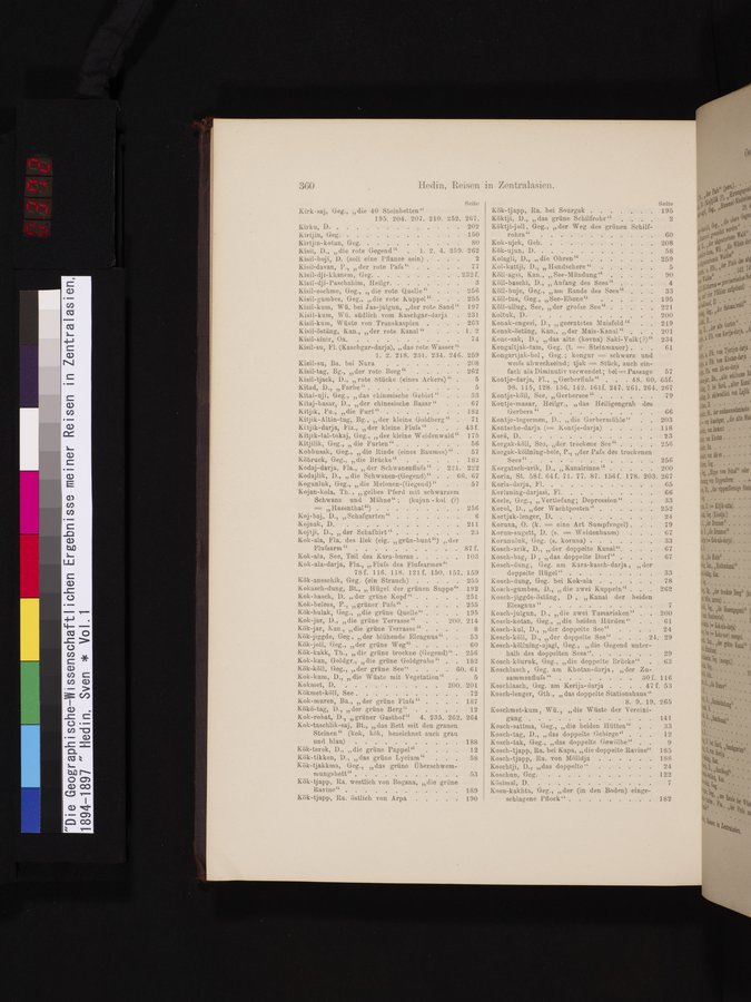 Die Geographische-Wissenschaftlichen Ergebnisse meiner Reisen in Zentralasien, 1894-1897 : vol.1 / 372 ページ（カラー画像）