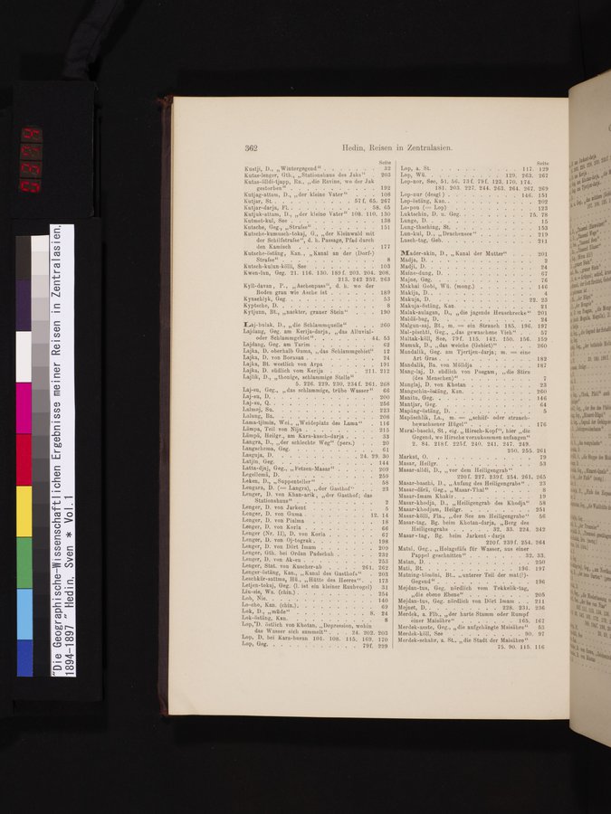 Die Geographische-Wissenschaftlichen Ergebnisse meiner Reisen in Zentralasien, 1894-1897 : vol.1 / 374 ページ（カラー画像）