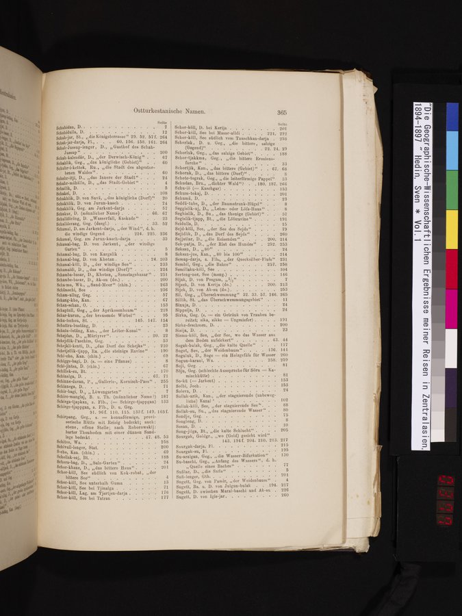 Die Geographische-Wissenschaftlichen Ergebnisse meiner Reisen in Zentralasien, 1894-1897 : vol.1 / Page 377 (Color Image)