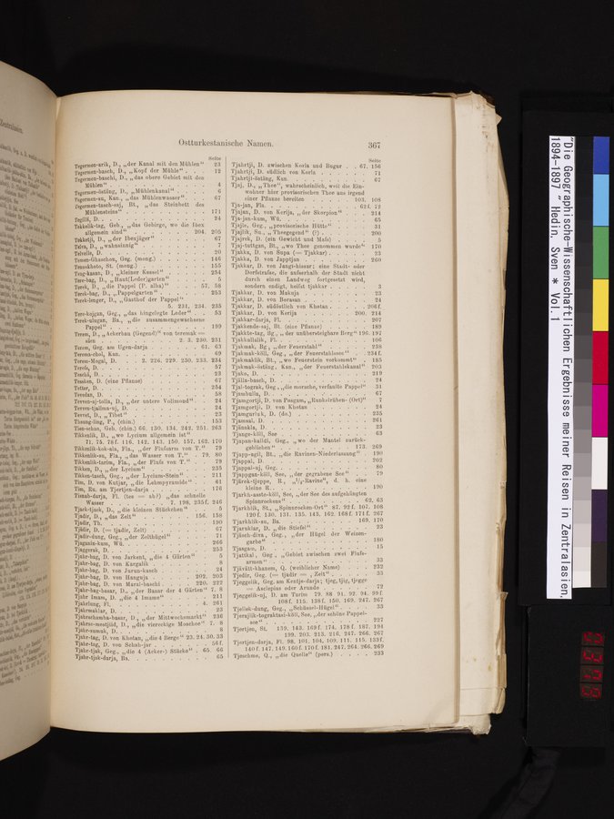 Die Geographische-Wissenschaftlichen Ergebnisse meiner Reisen in Zentralasien, 1894-1897 : vol.1 / 379 ページ（カラー画像）