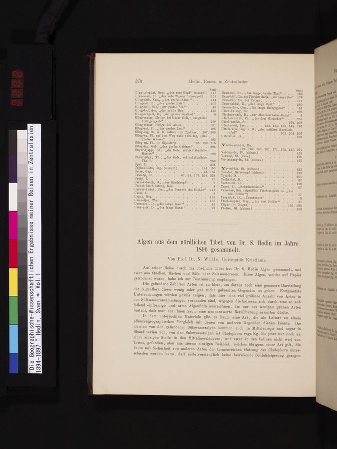 Die Geographische-Wissenschaftlichen Ergebnisse meiner Reisen in Zentralasien, 1894-1897 : vol.1 / 382 ページ（カラー画像）