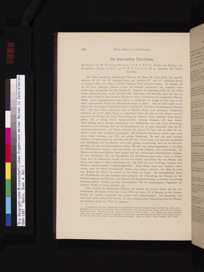 Die Geographische-Wissenschaftlichen Ergebnisse meiner Reisen in Zentralasien, 1894-1897 : vol.1 / 384 ページ（カラー画像）