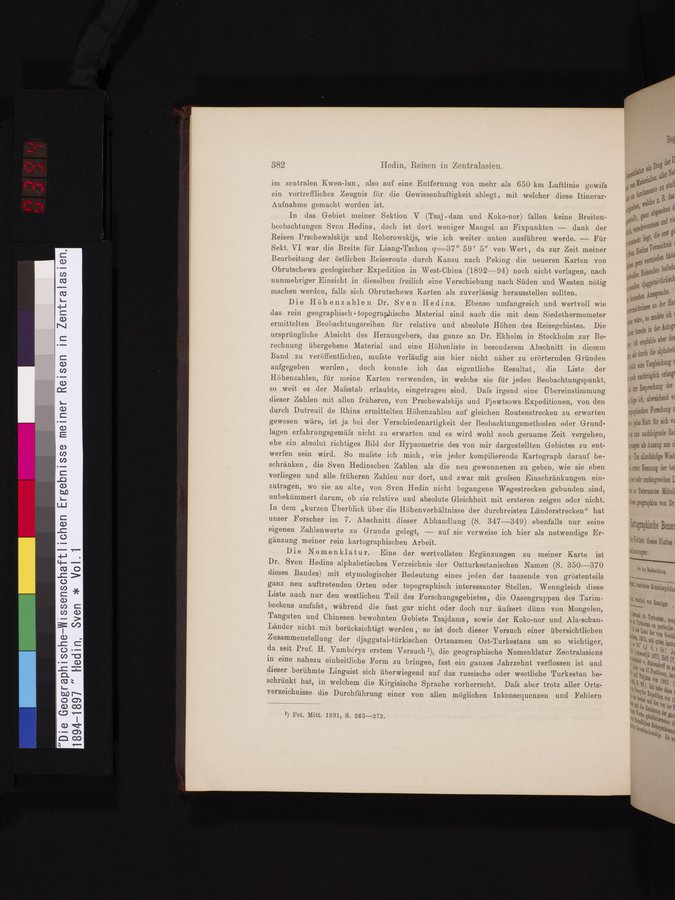 Die Geographische-Wissenschaftlichen Ergebnisse meiner Reisen in Zentralasien, 1894-1897 : vol.1 / 394 ページ（カラー画像）