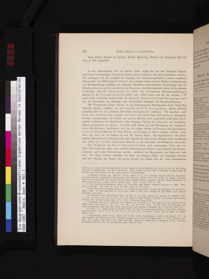 Die Geographische-Wissenschaftlichen Ergebnisse meiner Reisen in Zentralasien, 1894-1897 : vol.1 / Page 398 (Color Image)