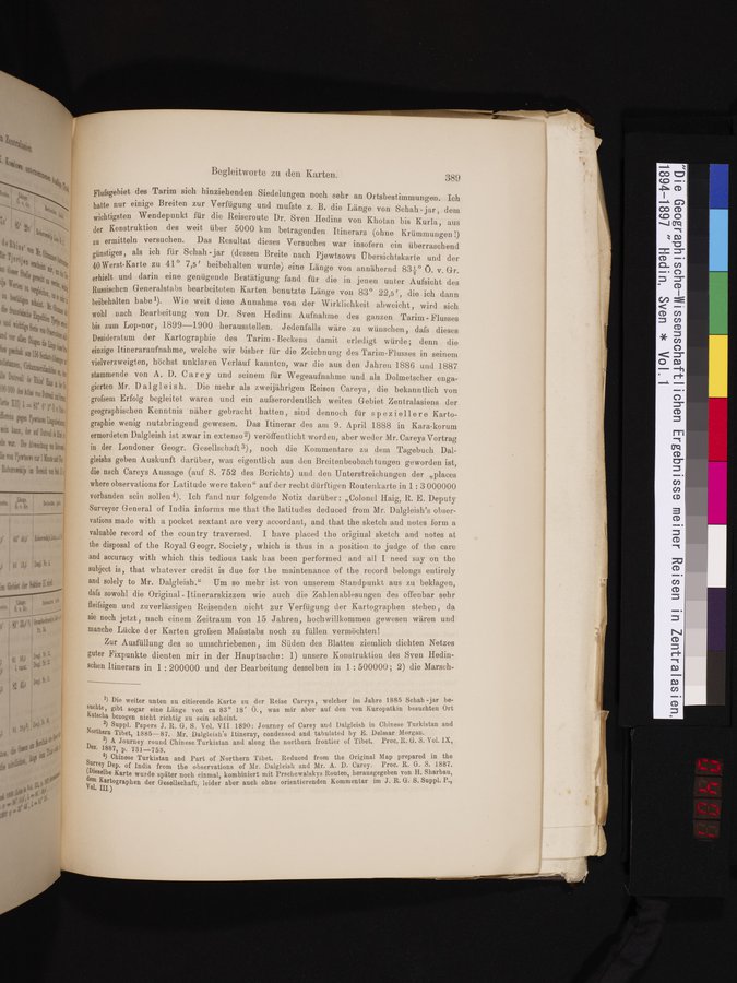 Die Geographische-Wissenschaftlichen Ergebnisse meiner Reisen in Zentralasien, 1894-1897 : vol.1 / 401 ページ（カラー画像）