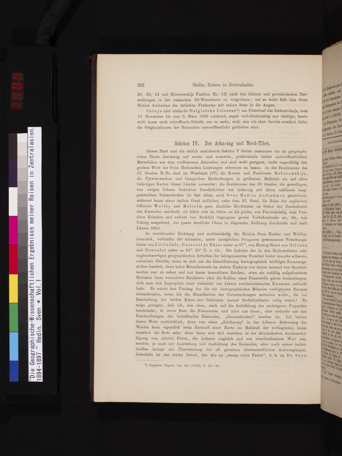 Die Geographische-Wissenschaftlichen Ergebnisse meiner Reisen in Zentralasien, 1894-1897 : vol.1 / 404 ページ（カラー画像）